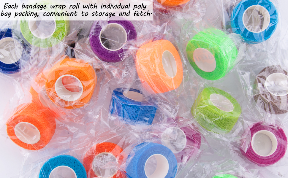 BQTQ each bandage wrap roll with individual poly bag packing, convenient to storage and fetch