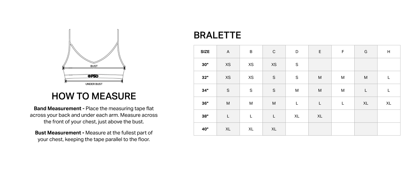 Womens Bralette Fit Guide