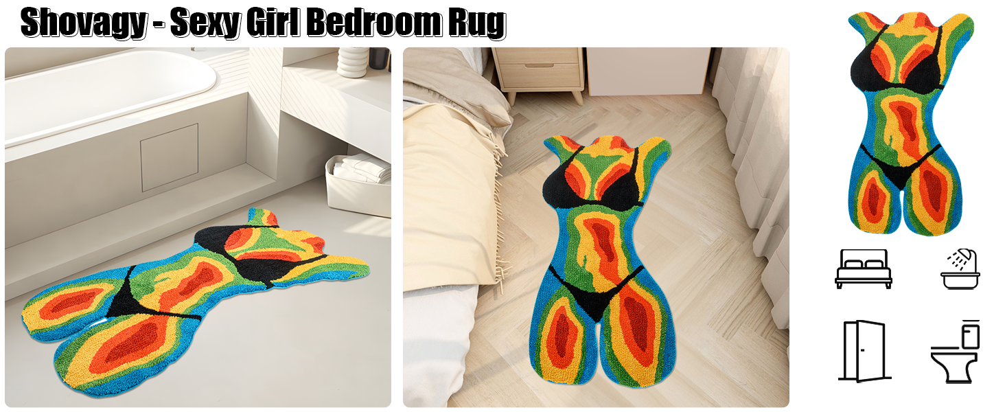 Shovagy Sexy Girl Bedroom Rug Funny Cartoon Cool Rugs Extra
