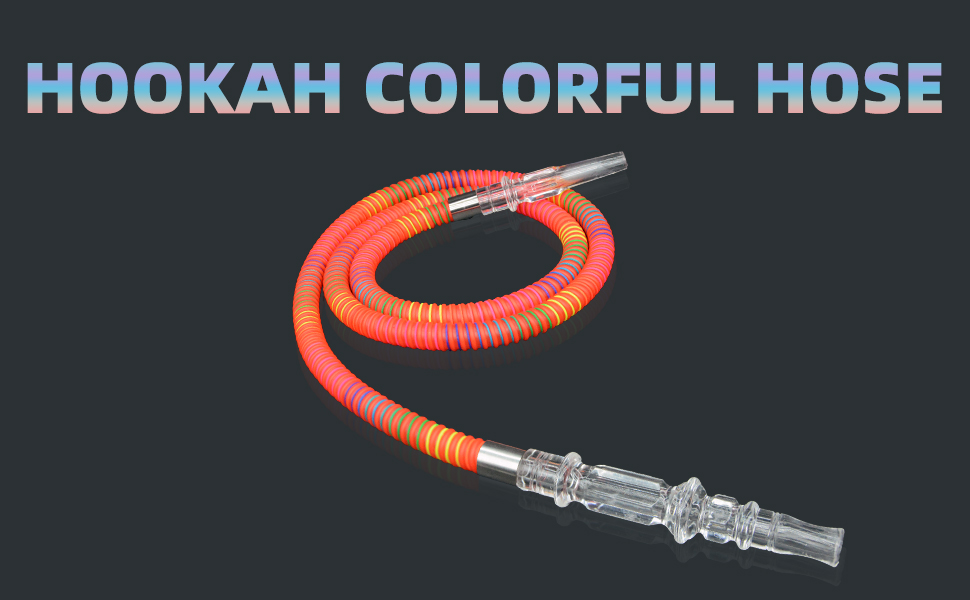 63IN Rainbow Color Hookah Hose Clear Acrylic Hookah
