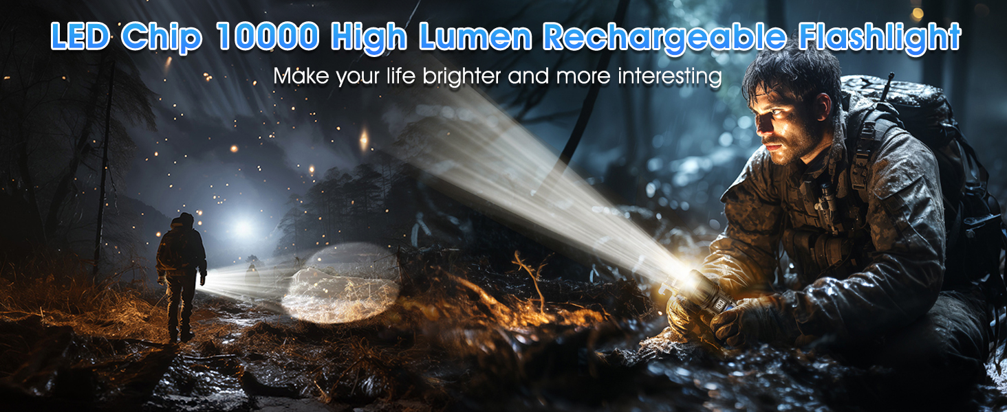 LED Chio 10000 High Lumen Rechargeable Flashlight