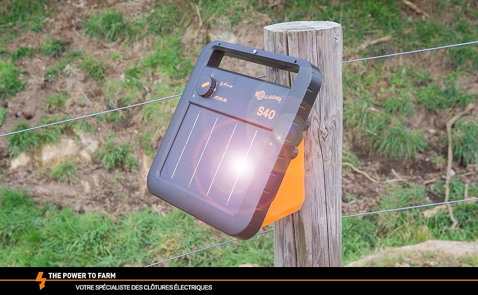 Gallagher S40 solar fence energiser including battery (6 V 10 Ah