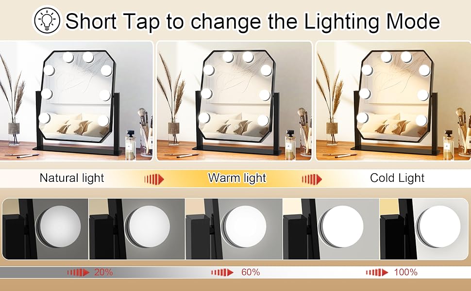 lighted makeup mirror