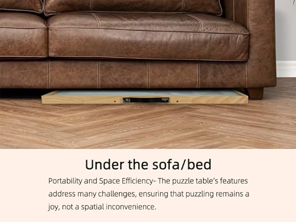 Puzzle table with handle