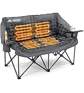 Huskfirm Heated Double Camping Chair, Oversized Camping Loveseat with 4 Heating Zones and 3 Tempe...