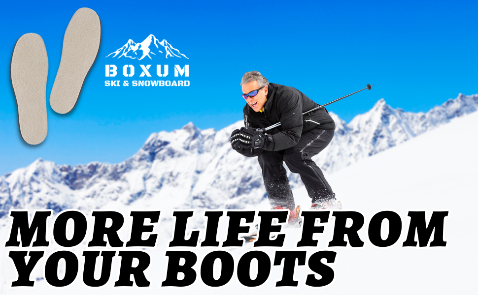Boxum Ski Boot Shim Insoles Inserts (1/8" Thickness) Skiing & Snowboarding
