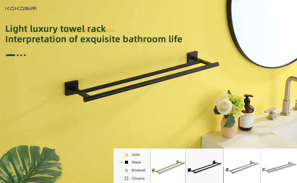 KOKOSIRI Towel Rails Bathroom Hardware Towel Bars Matte