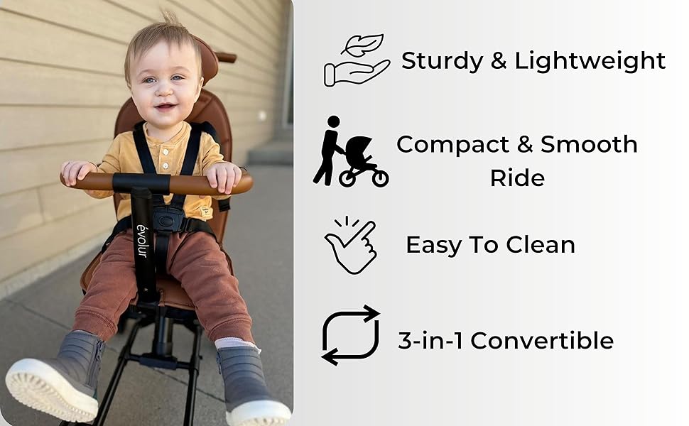 Evolur Cruise Rider Stroller with Canopy, Lightweight