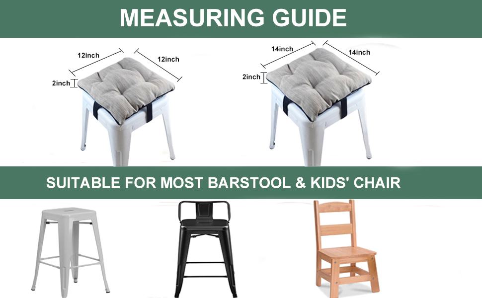 HFCNMY Bar Stool Cushions Square, 4 Pack Thick Square Seat