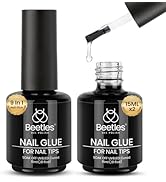 beetles Gel Polish 9 In 1 Gel Nail Glue for Clear Acrylic Nail Tips 2 Pcs 15ml Long Lasting Nail ...