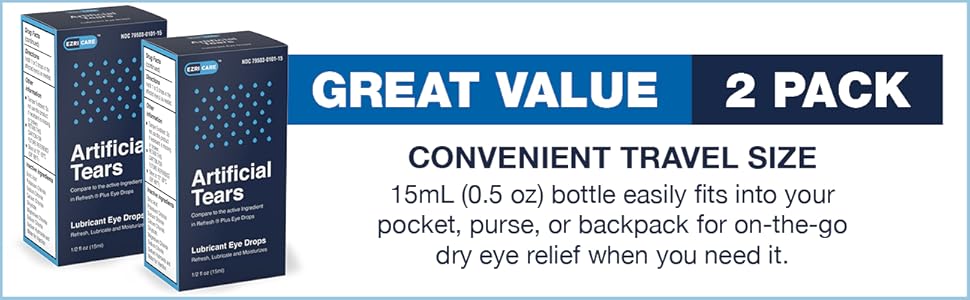 2 pack travel size dry eyes relief 