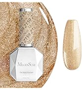 MelodySusie Sparkle Gold Gel Nail Polish,0.5fl oz Nails Soak Off UV LED Champagne Glitter Gel Pol...