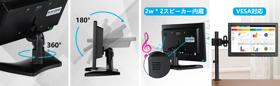 Amazon.co.jp: Eyoyo 10.1インチ 小型モニター 液晶 IPS 1280