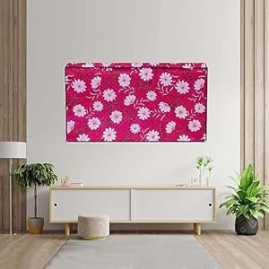 Tv Covers LCD Tv Cover Pink White patti Tv Cover
