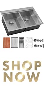 IKEBANA 33x22 Farmhouse Sink, 33 Inch Kitchen Sinks with
