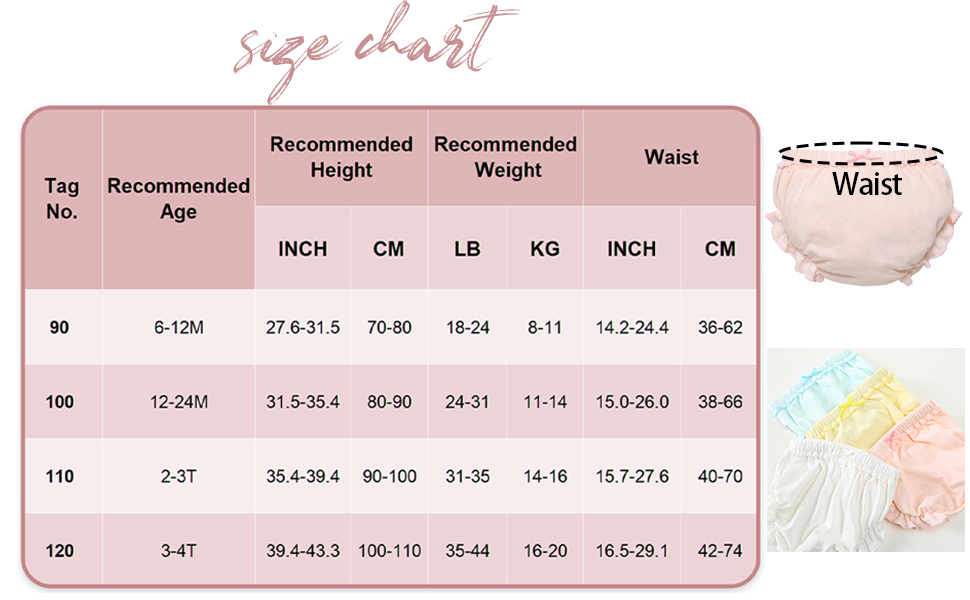 Baby Girls Cotton Bloomers Unisex Baby 4 Pack Assorted Underwear