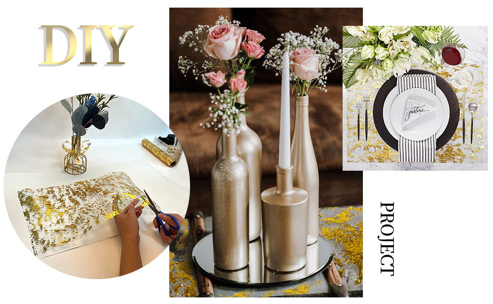 590"x11" Gold Table Runner, Extra Long Gold Runner Sequin