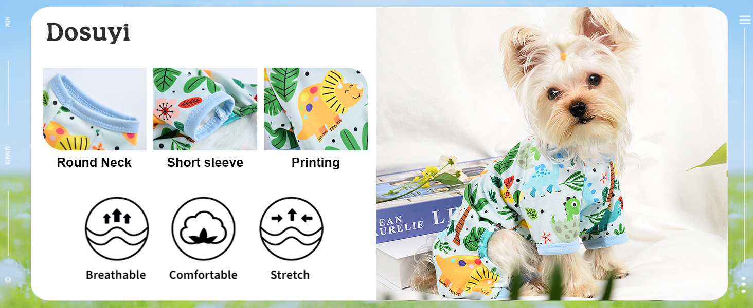 Dog Pajamas Onesie Spring Summer Dog Clothes for Small