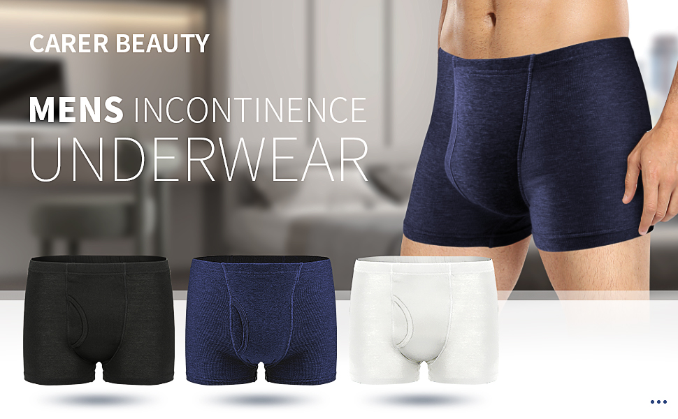 CARER BEAUTY Men Incontinence Pants Cotton Incontinence Underwear with ...