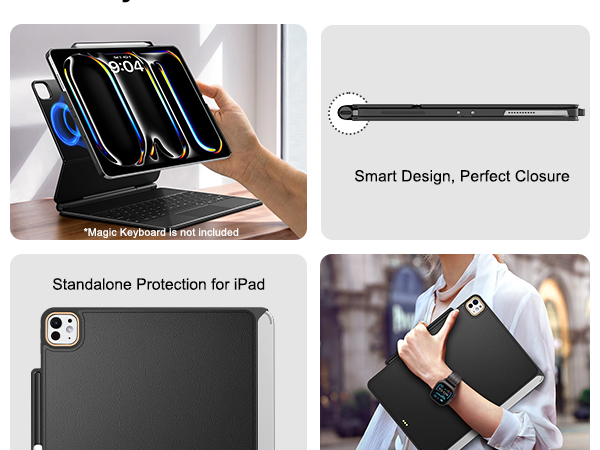 Magic-Keyboard Case Compatible with iPad Pro-13 inch M4 2024