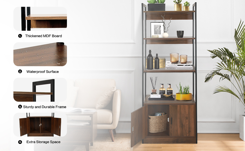 open bookcase bookshelf with doors book case industrial bookshelf wood and metal bookshelf 