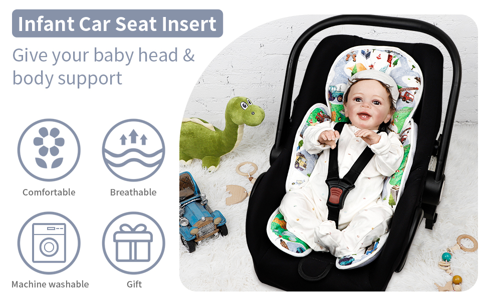 Almohada Para Bebe Recien Nacido CARUILI Infant Car Seat Insert, 2