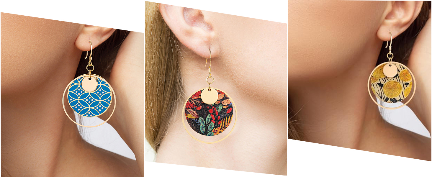 3 patterns can be selected-Blue earrings, yellow dandelion earrings, colorful plant flower earrings