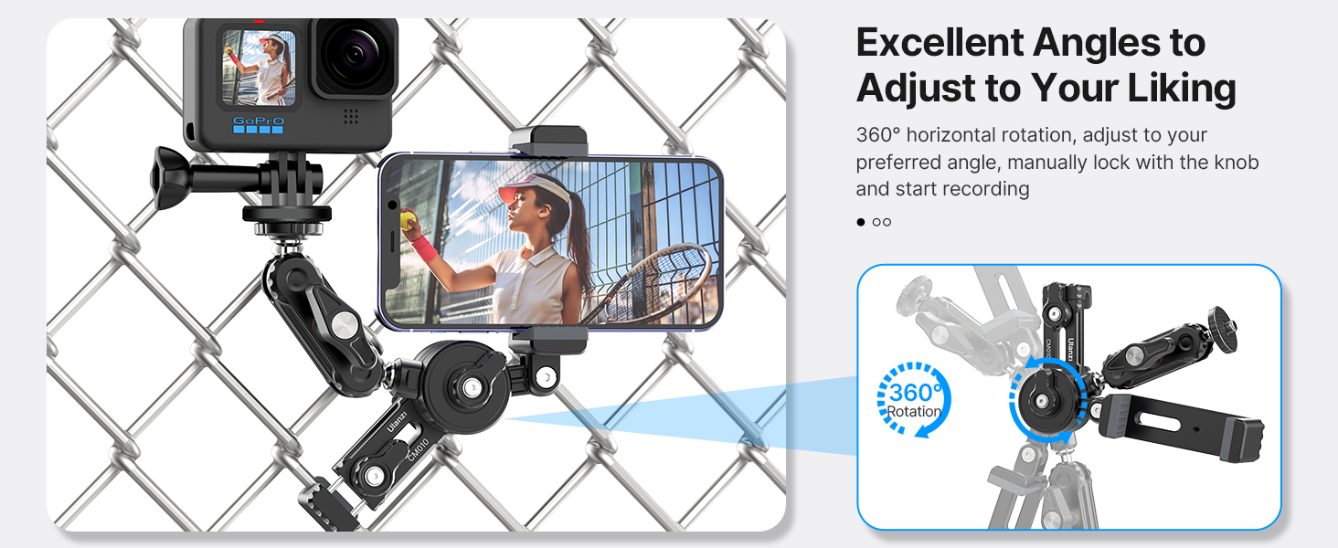 ULANZI CM010 Fence Mount for GoPro, iPhone, Phone, AKASO