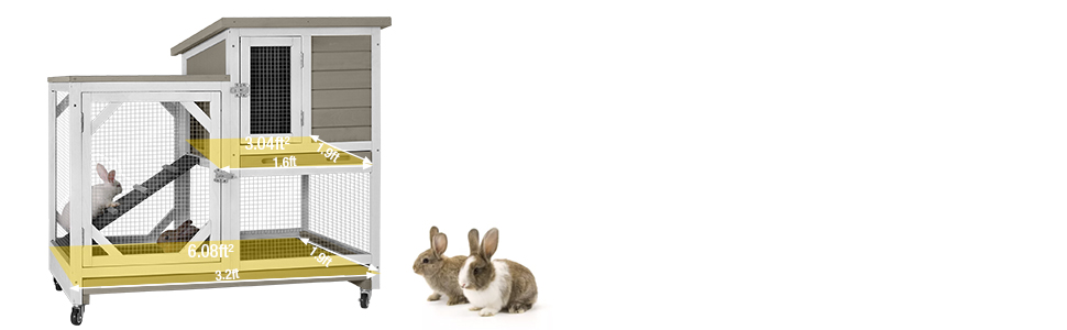 Amazon.com: Rabbit Hutch Cage Outdoor and Indoor Bunny Hutch