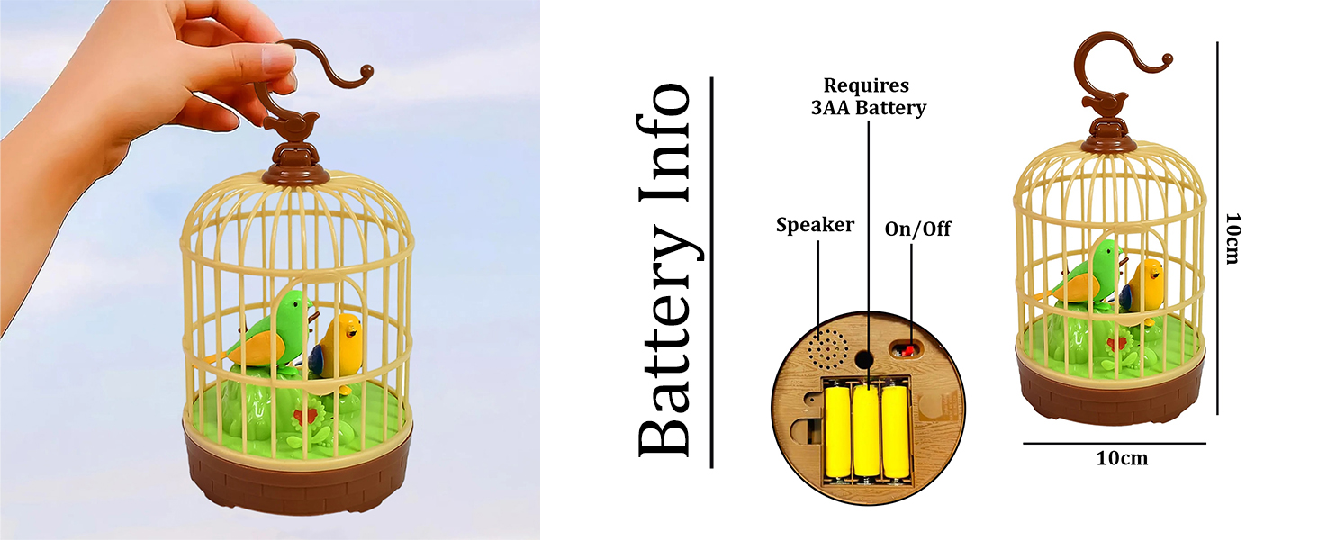 SPN-RECPP Singing Bird Toy  Chirping Bird Cage Toy  Fizzytech Bird Toy  Battery Operated Bird Toy
