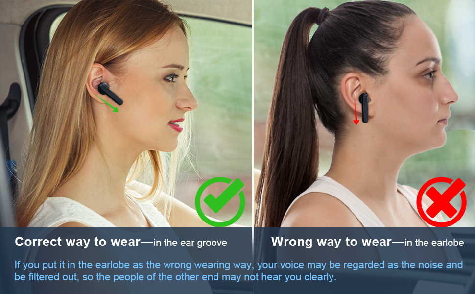 true wireless earbuds Black