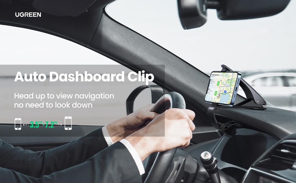 UGREEN Dashboard Car Phone Clip Holder Dash HUD Mount Clamp Mobile