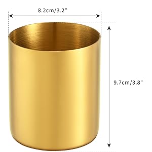 Size of the golden stainless steel pen holder