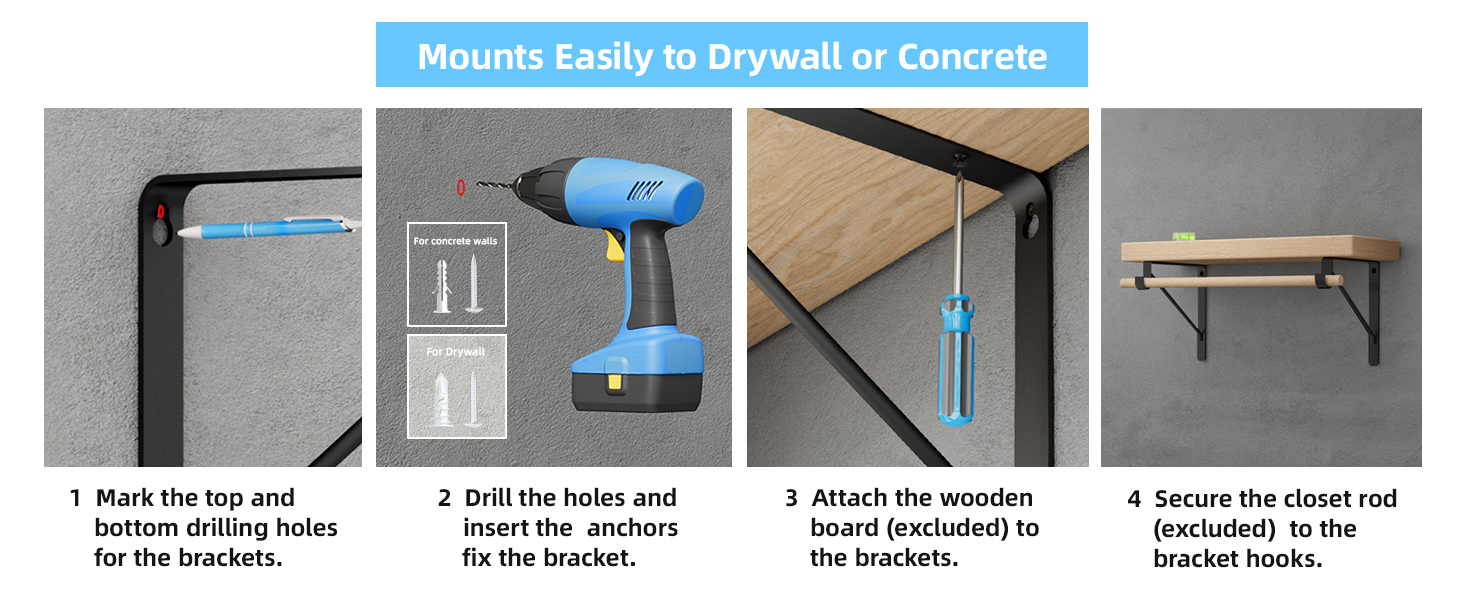 closet shelf brackets
