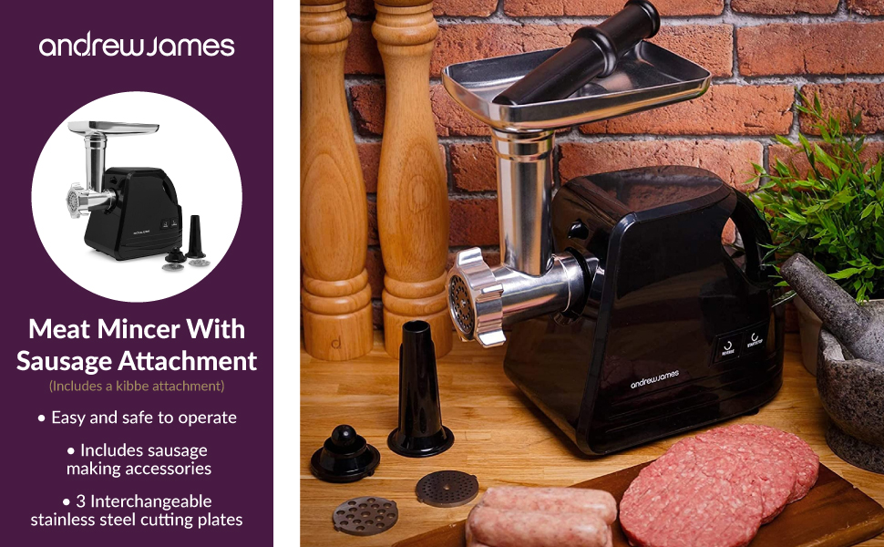 Andrew James Electric Meat Grinder, Sausage Maker, Meats Mincer, Food
