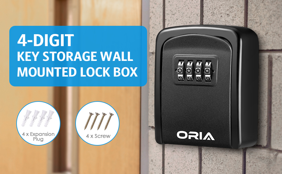 Upgraded Key Lock Box, 4 Digit Combination Key Storage Lock Box, 3.66