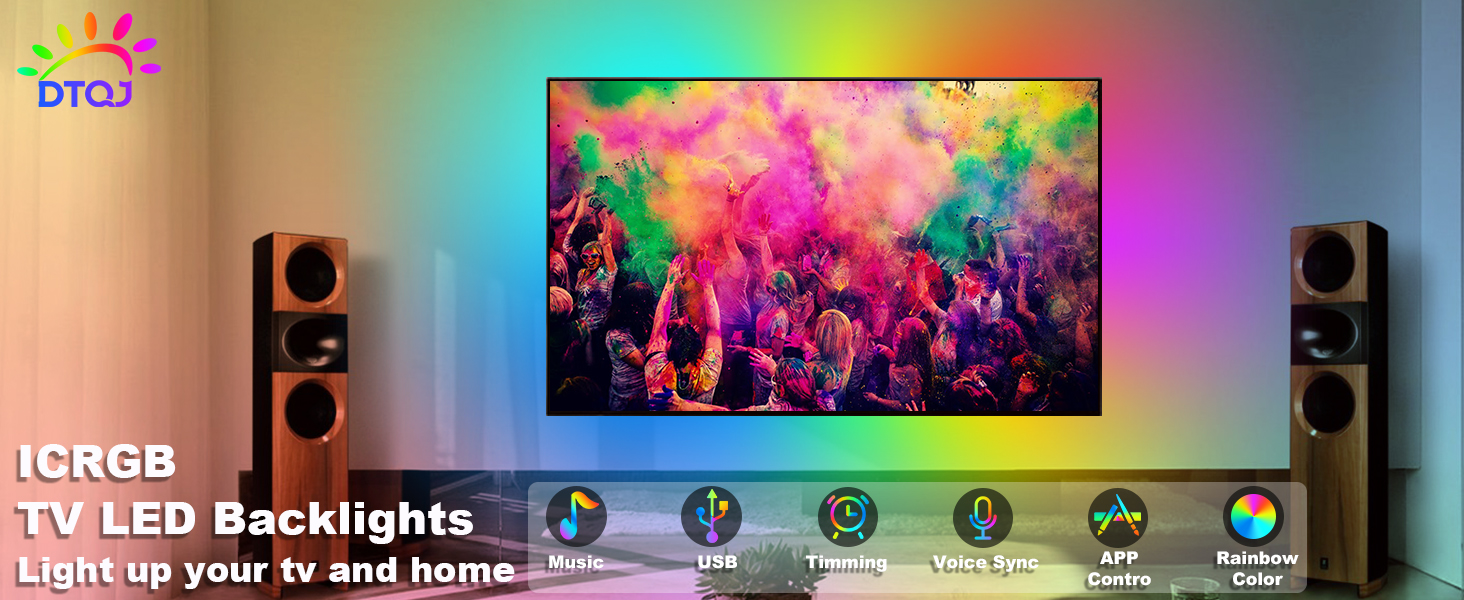 DTQJ led lights for tv 23-100 inch
