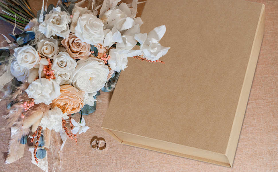 Aimyoo 5 Pack Brown Gift Boxes with Lids 10.5x7x3 in, Medium