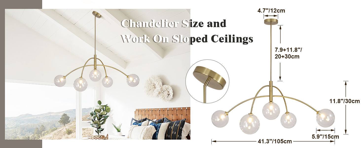 Mid Century Modern Globe Chandelier