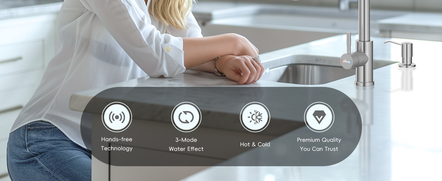 APPASO Touchless Kitchen Faucet with Pull-Down Sprayer