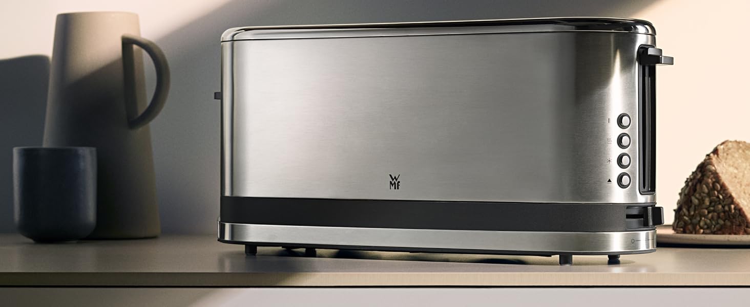 WMF Küchenminis Toaster Langschlitz mit Brötchenaufsatz, 2 Scheiben