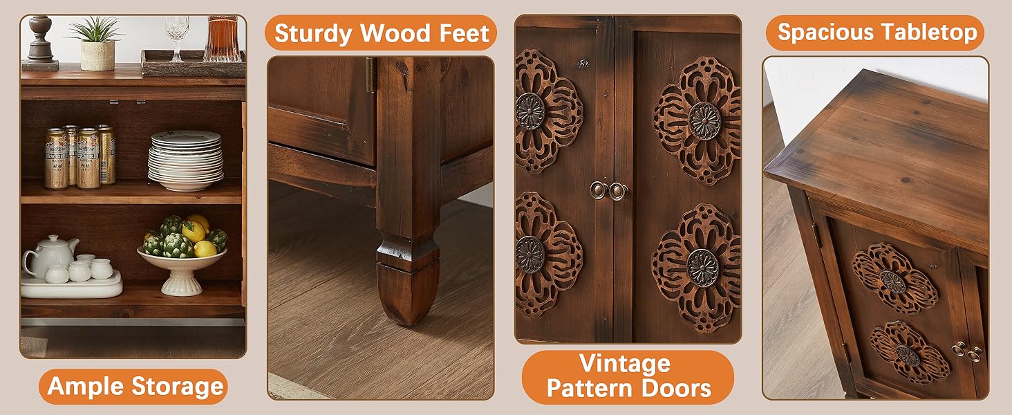 Kitchen buffet storage cabinet