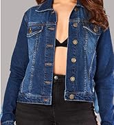 Jean Jacket Women - Long Sleeves Button Down Denim Jacket for Women Clothing in Regular Fit & Ove...