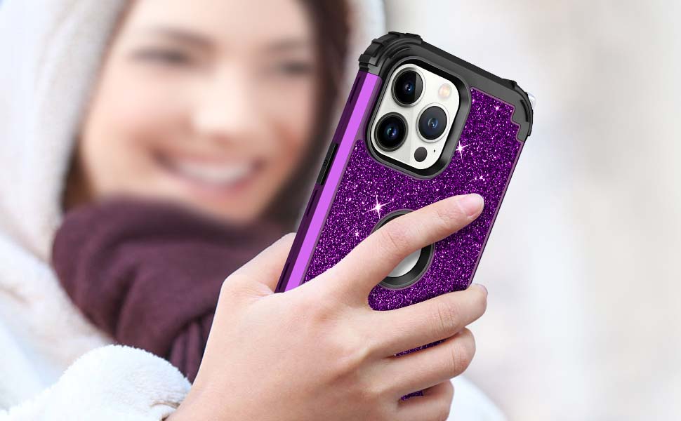 LONTECT for iPhone 13 Pro Max Case Glitter Sparkly Bling 3