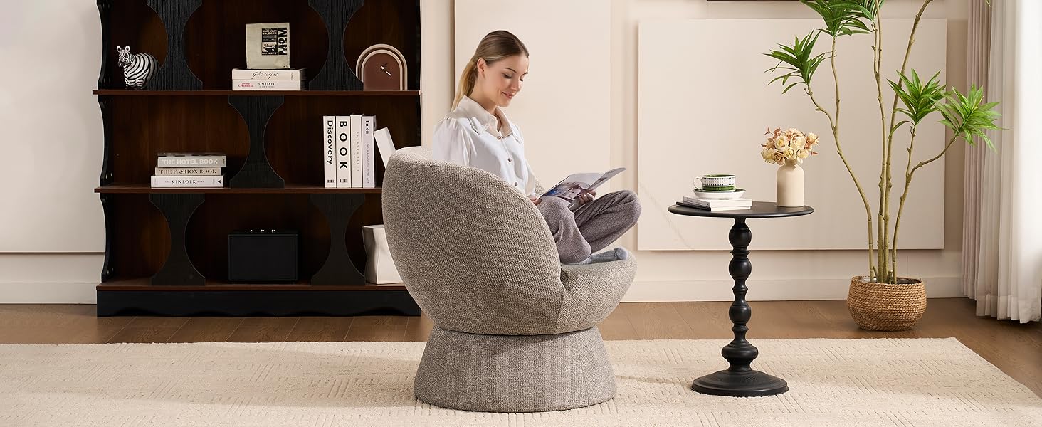 boucle swivel chair