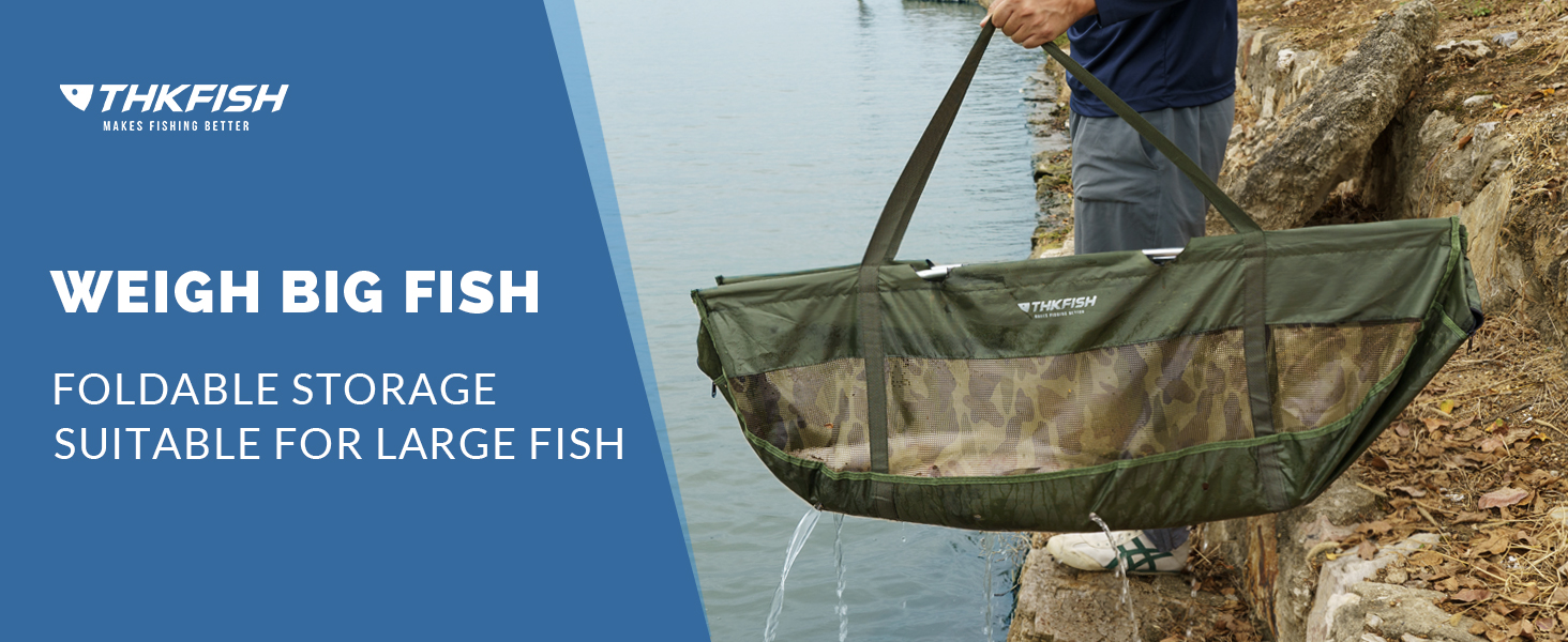 THKFISH Fishing Bags Fish Weigh Bags Folding Mesh Weigh Sling Fish bag for Caught