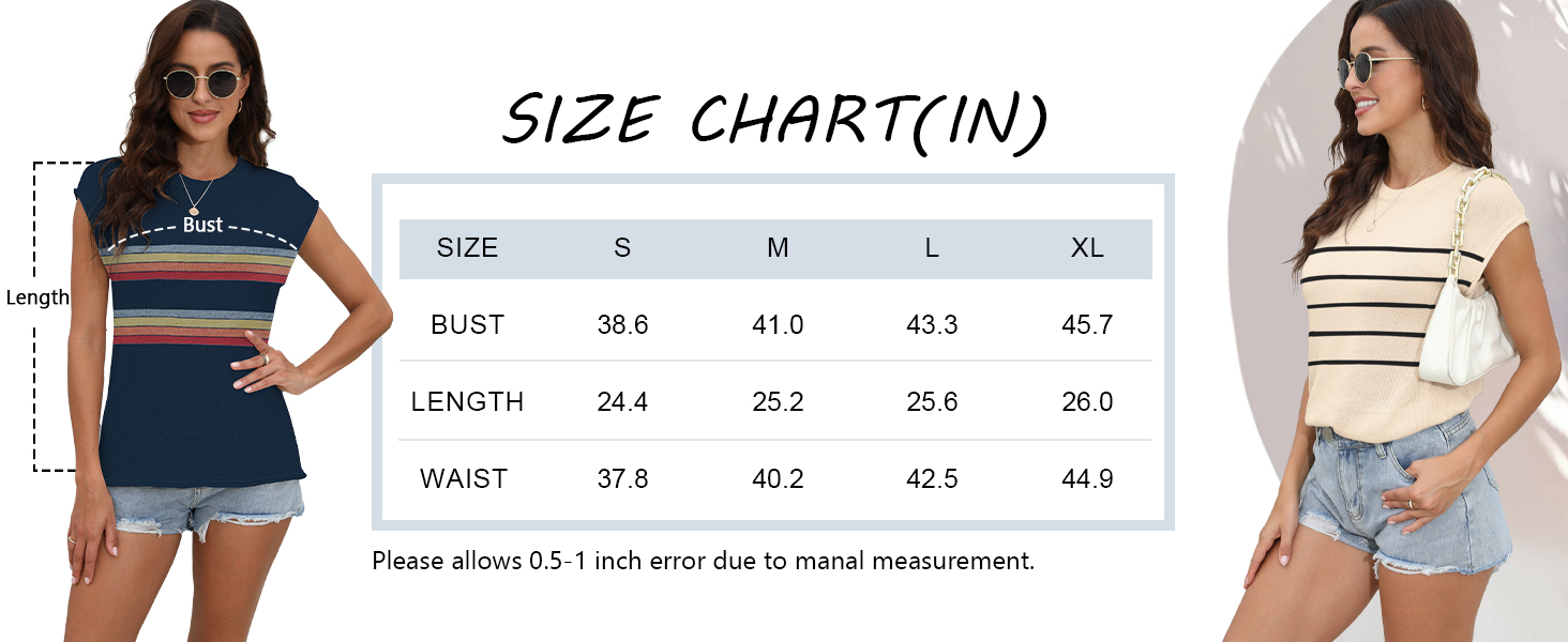  Womens Summer Sweater Vest Cap Sleeve Crew Neck Casual Loose Fit Knit Lightweight