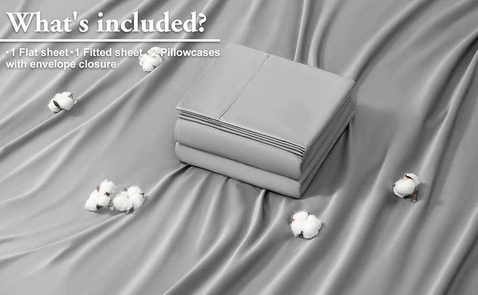 LBRO2M 1000 Thread Count 100 Cotton Sheets Set,Full Size