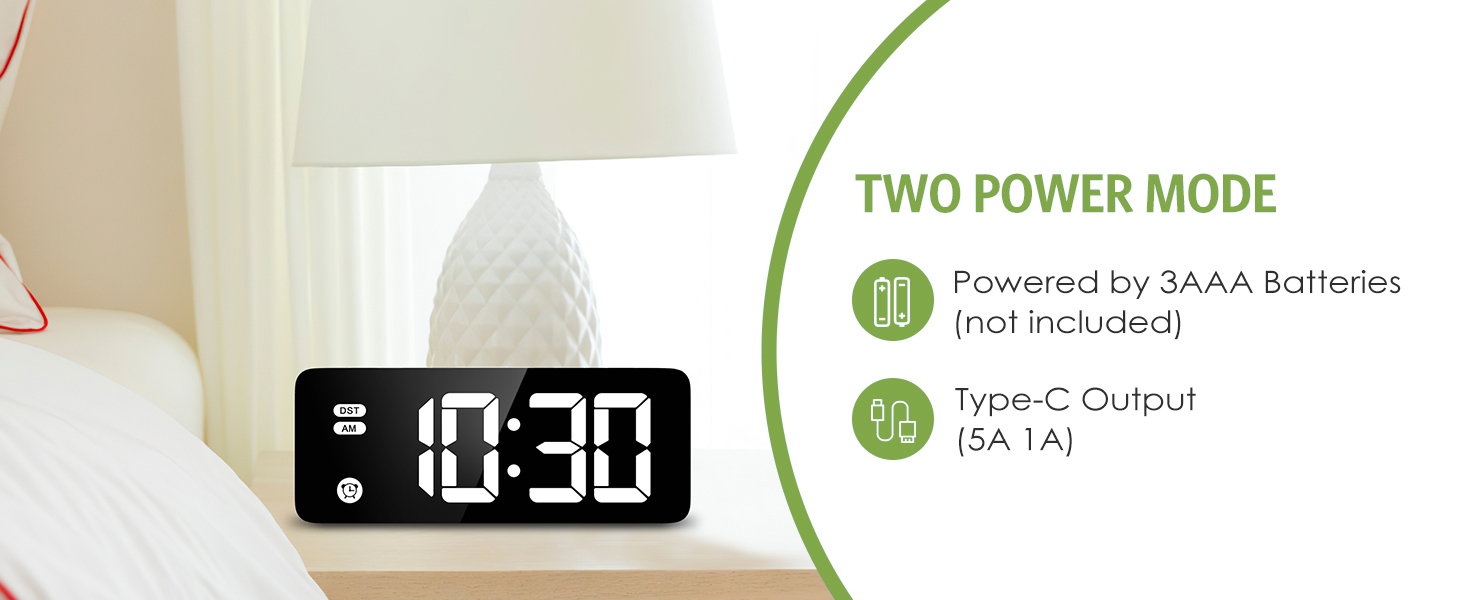 KeeKit Digital Clock, Alarm Clocks for Bedrooms with 5.8" LED Large