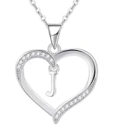 Cosie Lily Collier pour femme avec pendentif c&oelig;ur avec initiale A-Z, collier en argent 925 pour femme 26 lets...